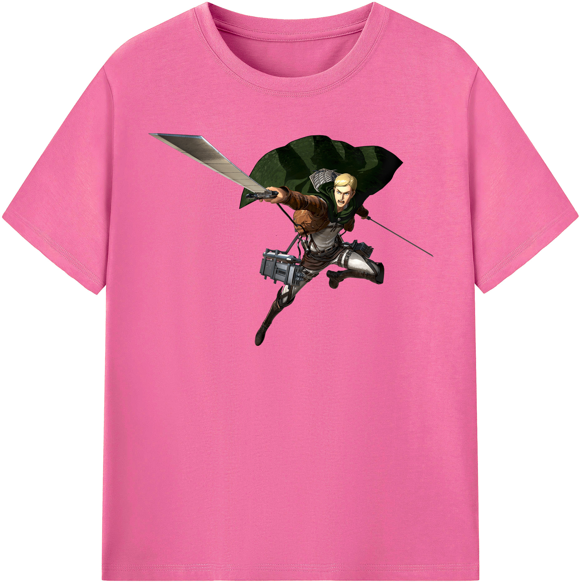 （画像用） 進撃の巨人 エルヴィン・スミス Attack on Titan Erwin Smith レディースカジュアルプリントTシャツ（綿100％）